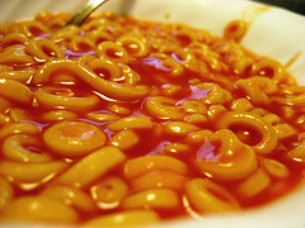 A bowl of Spaghetti-Os'