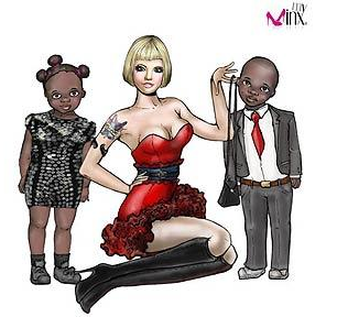 Virtual Madonna and children Mercy & David'